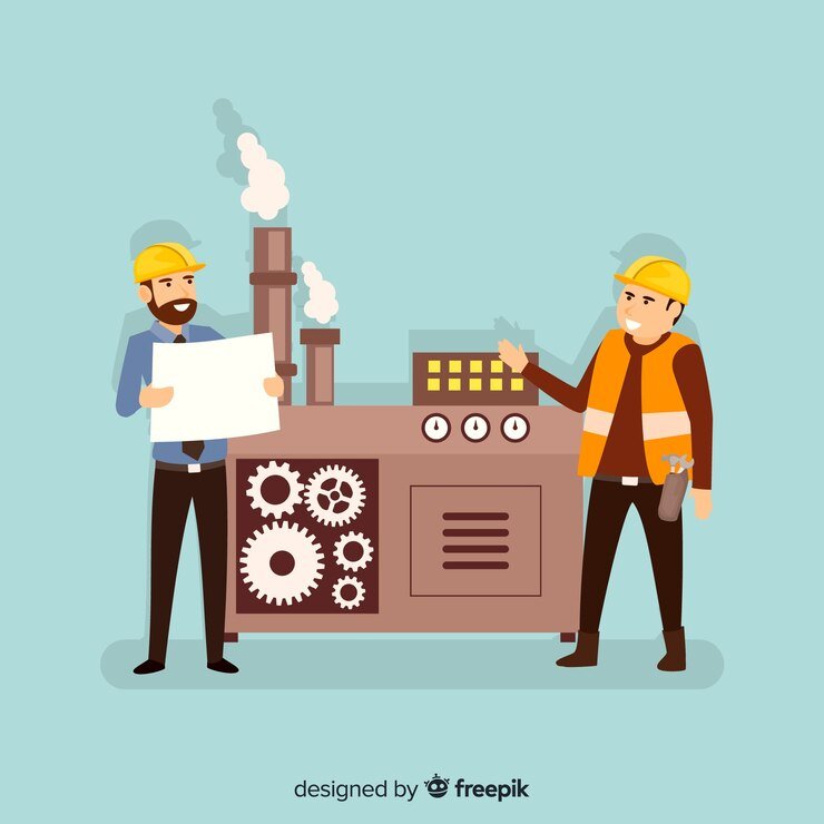 Trabajador industrial utilizando herramientas